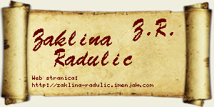 Žaklina Radulić vizit kartica